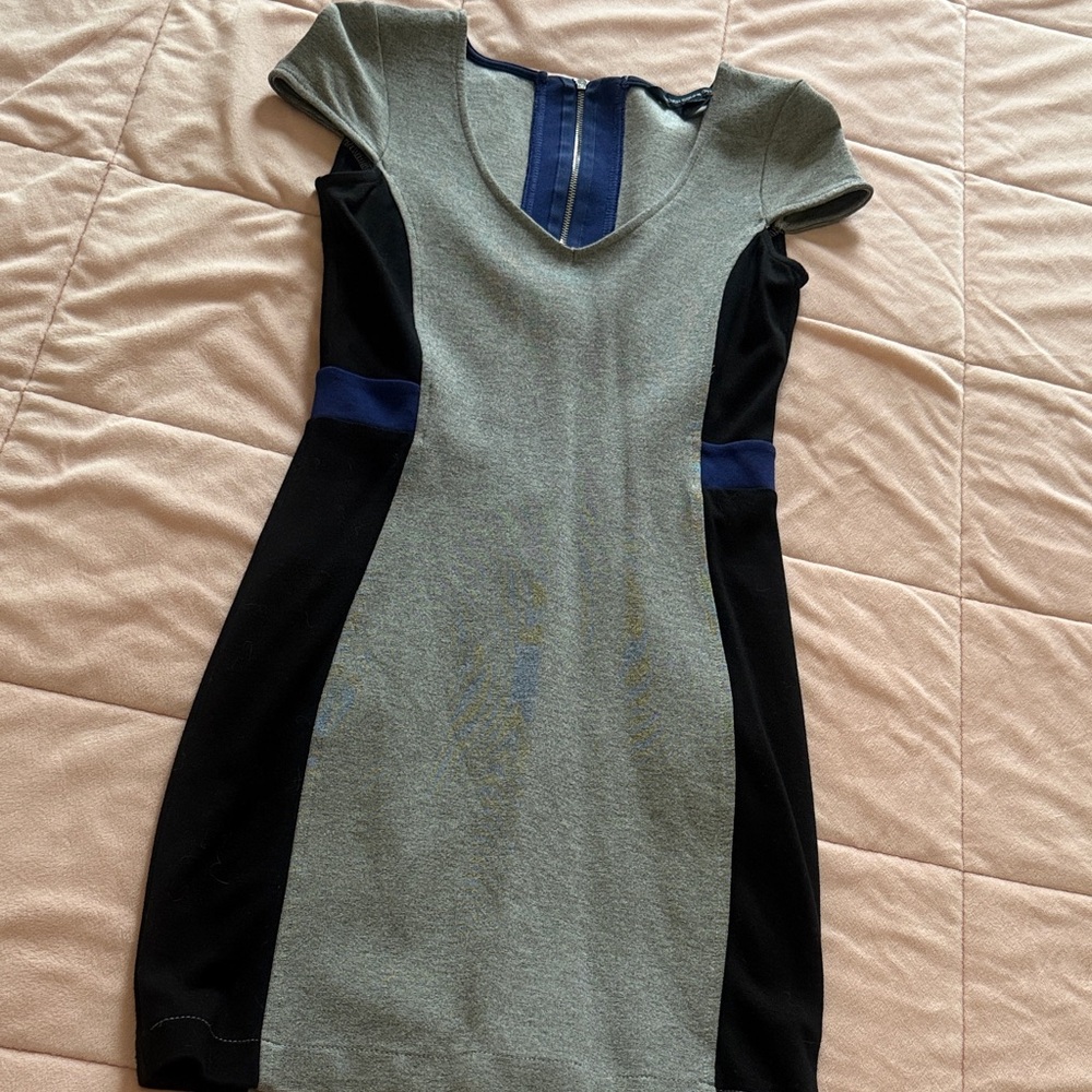 French Connection Gray and Black Mini Dress
